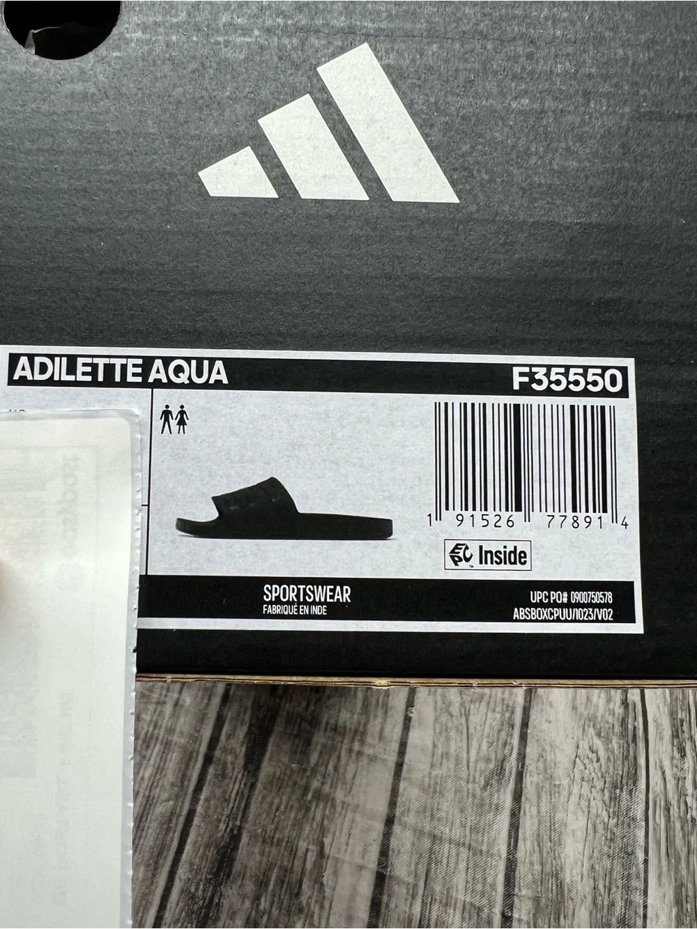 Adidas Adilette Aqua Black Slides New